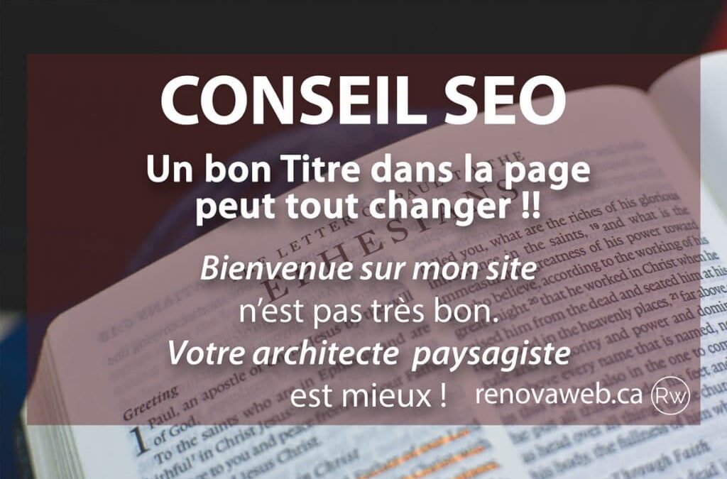 Un bon titre SEO dans la page